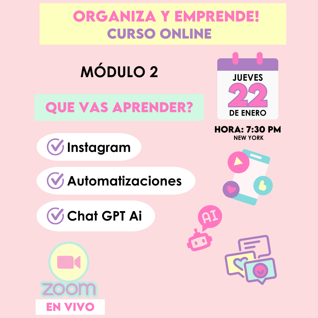 Curso Online  Construye tu marca organiza y emprende! 4 Módulos